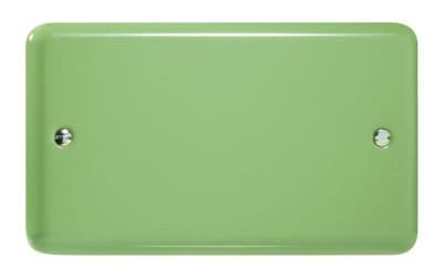 Varilight XYDB.BG Lily Pastel Beryl Green 2 Gang Double Blank Plate