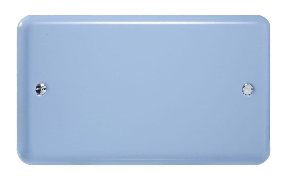 Varilight XYDB DB Lily Pastel Duck Egg Blue 2 Gang Double Blank Plate