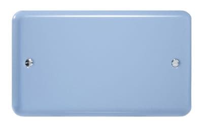 Varilight XYDB.DB Lily Pastel Duck Egg Blue 2 Gang Double Blank Plate