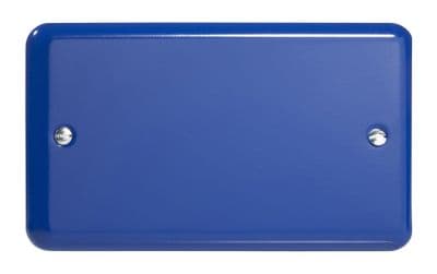 Varilight XYDB.RB Lily Primary Reflex Blue 2 Gang Double Blank Plate
