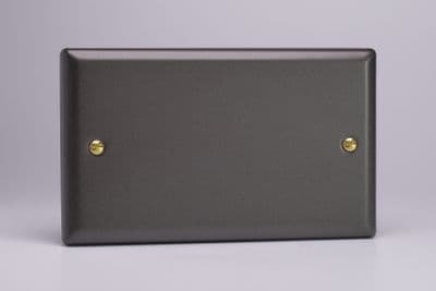 Varilight XYDB.SL Vogue Slate 2 Gang Double Blank Plate