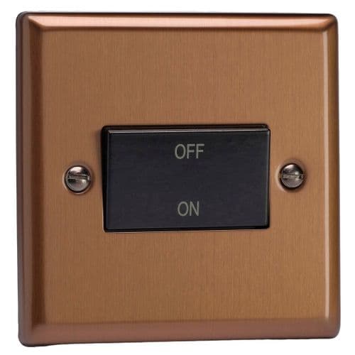 Varilight XYFIB.BZ Urban Brushed Bronze 1 Gang 10A Fan Isolating Switch (3 Pole)