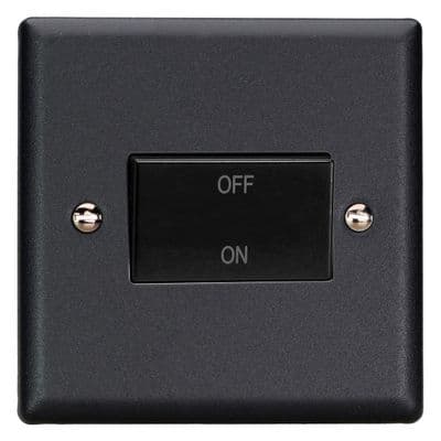 Varilight XYFIB.MB Urban Matt Black 1 Gang 10A Fan Isolating Switch (3 Pole)