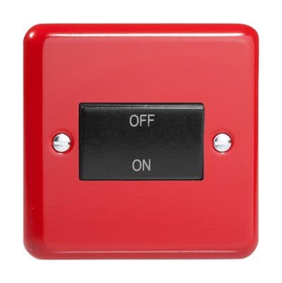 Varilight XYFIB.PR Lily Primary Pillar Box Red 1 Gang 10A Fan Isolating Switch (3 Pole)