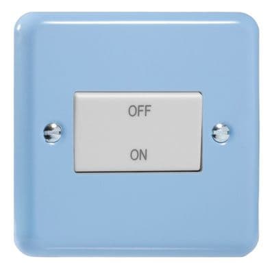 Varilight XYFIW.DB Lily Pastel Duck Egg Blue 1 Gang 10A Fan Isolating Switch (3 Pole)