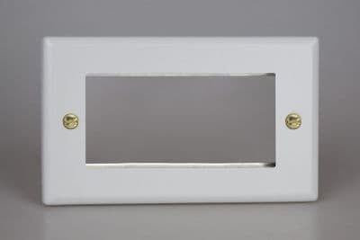 Varilight XYG4.MW Vogue Matt White DataGrid Twin Plate (4 Grid Spaces)