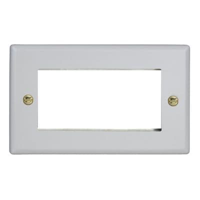 Varilight XYG4.MW Vogue Matt White DataGrid Twin Plate (4 Grid Spaces)