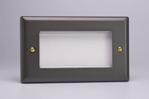 Varilight XYG4.SL Vogue Slate DataGrid Twin Plate (4 DataGrid Spaces)