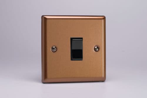 Varilight XYKR1B.BZ Urban Brushed Bronze 1 Gang 10A 2 Way & Off Retractive Switch
