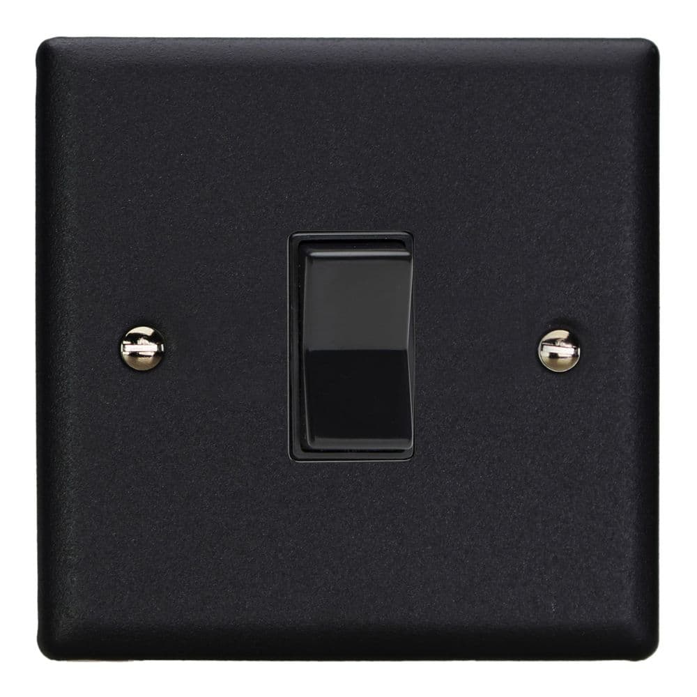 Varilight XYKR1B MB Urban Matt Black 1 Gang 10A 2 Way & Off Retractive ...