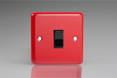Varilight XYKR1B.PR Lily Pillar Box Red 1 Gang 10A 2 Way & Off Retractive Switch