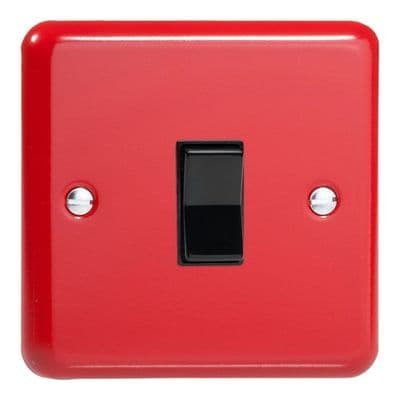 Varilight XYKR1B.PR Lily Pillar Box Red 1 Gang 10A 2 Way & Off Retractive Switch