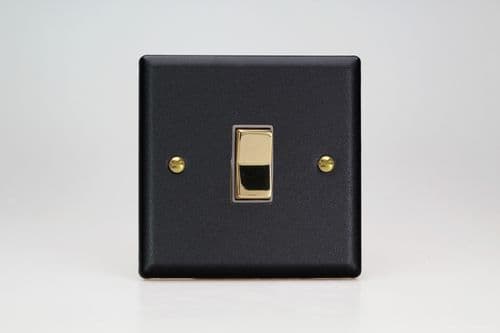 Varilight XYKR1V.MB Vogue Matt Black 1 Gang 10A 2 Way & Off Retractive Switch