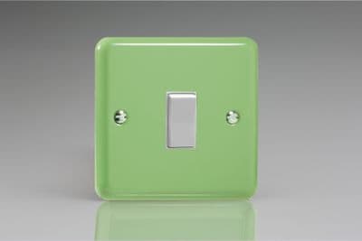 Varilight XYKR1W.BG Lily Beryl Green 1 Gang 10A 2 Way & Off Retractive Switch