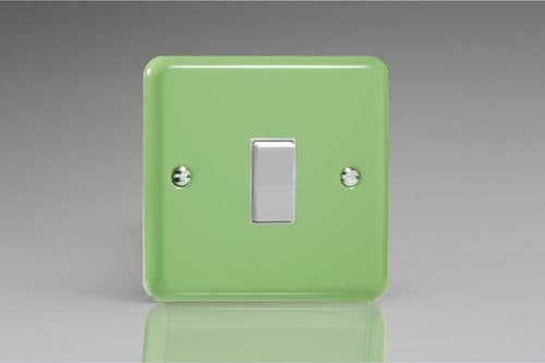 Varilight XYKR1W.BG Lily Beryl Green 1 Gang 10A 2 Way & Off Retractive Switch