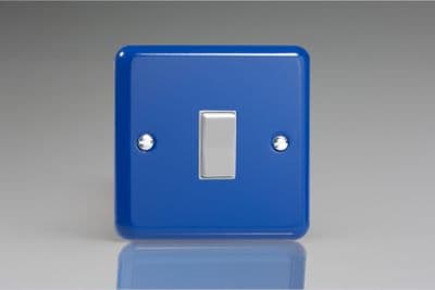 Varilight XYKR1W.RB Lily Reflex Blue 1 Gang 10A 2 Way & Off Retractive Switch