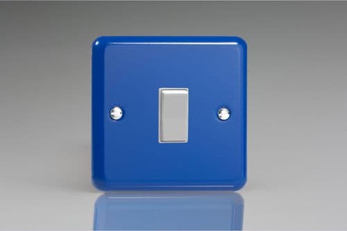 Varilight XYKR1W.RB Lily Reflex Blue 1 Gang 10A 2 Way & Off Retractive Switch
