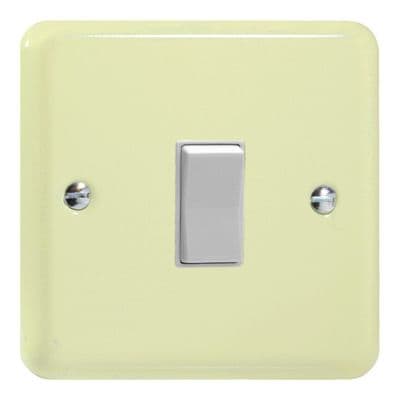 Varilight XYKR1W.WC Lily White Chocolate 1 Gang 10A 2 Way & Off Retractive Switch