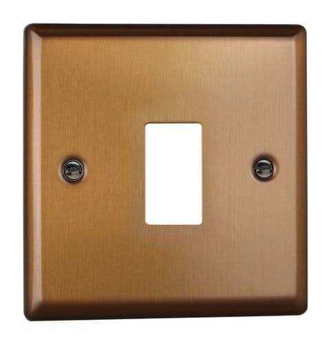 Varilight XYPGY1.BZ Urban Brushed Bronze 1 Gang PowerGrid Plate (Single Plate)