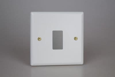 Varilight XYPGY1.MW Vogue Matt White 1 Gang PowerGrid Plate inc Yoke (Single Plate)
