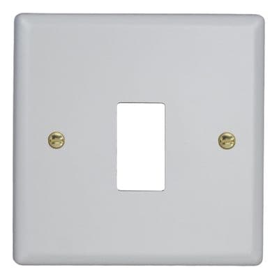 Varilight XYPGY1.MW Vogue Matt White 1 Gang PowerGrid Plate inc Yoke (Single Plate)