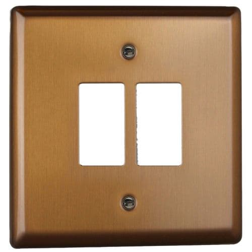 Varilight XYPGY2.BZ Urban Brushed Bronze 2 Gang Grid Plate (Single Plate)