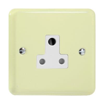 Varilight XYRP5AW.WC Lily Pastel White Chocolate 1 Gang 5A Round Pin Plug Socket