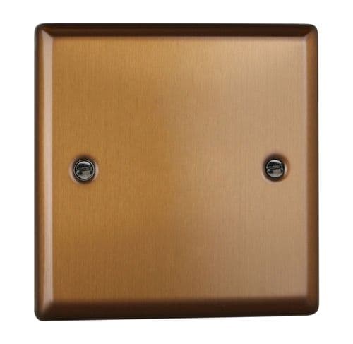 Varilight XYSB.BZ Urban Brushed Bronze 1 Gang Single Blank Plate
