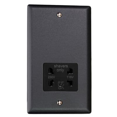 Varilight XYSSB.MB Urban Matt Black Dual Voltage Shaver Socket 230V/115V