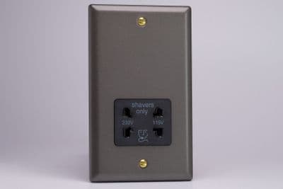 Varilight XYSSB.SL Vogue Slate Dual Voltage Shaver Socket 230V/115V