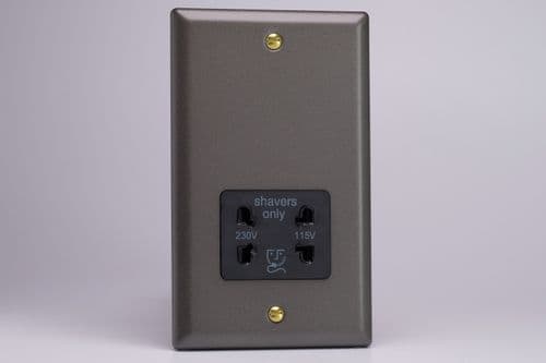 Varilight XYSSB.SL Vogue Slate Dual Voltage Shaver Socket 230V/115V