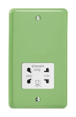 Varilight XYSSW.BG Lily Pastel Beryl Green Dual Voltage Shaver Socket 230V/115V