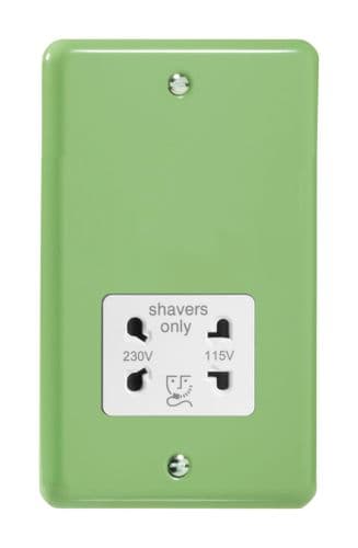 Varilight XYSSW.BG Lily Pastel Beryl Green Dual Voltage Shaver Socket 230V/115V