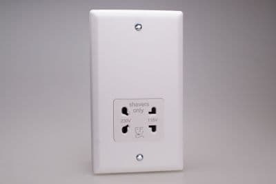 Varilight XYSSW.CW Urban Chalk White Dual Voltage Shaver Socket 230V/115V