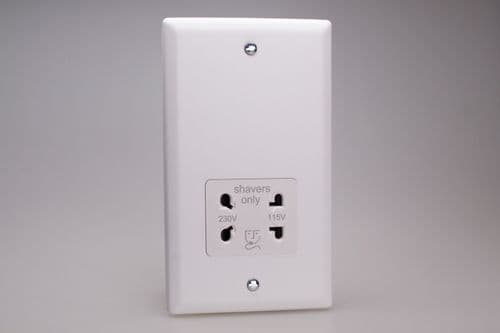 Varilight XYSSW.CW Urban Chalk White Dual Voltage Shaver Socket 230V/115V