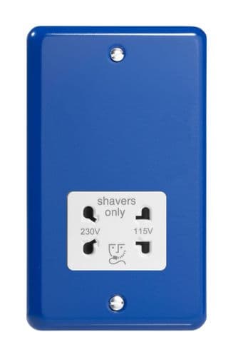 Varilight XYSSW.RB Lily Primary Reflex Blue Dual Voltage Shaver Socket 230V/115V