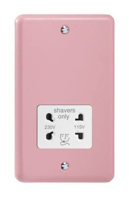 Varilight XYSSW.RP Lily Pastel Rose Pink Dual Voltage Shaver Socket 230V/115V