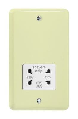 Varilight XYSSW.WC Lily Pastel White Chocolate Dual Voltage Shaver Socket 230V/115V