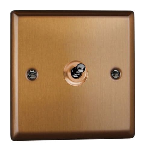 Varilight XYT1.BZ Urban Brushed Bronze 1 Gang 10A 1 or 2 Way Toggle Light Switch