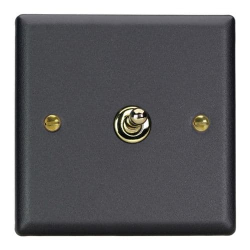 Varilight XYT1V.MB Vogue Matt Black 1 Gang 10A 2 Way Toggle Light Switch