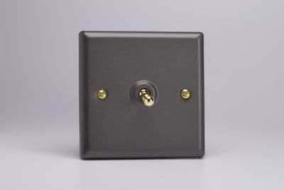 Varilight XYT1V.SL Vogue Slate 1 Gang 10A 1 or 2 Way Toggle Light Switch