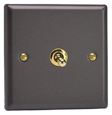 Varilight XYT1V.SL Vogue Slate 1 Gang 10A 1 or 2 Way Toggle Light Switch