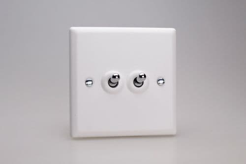 Varilight XYT77.CW Urban Chalk White 2 Gang 10A Intermediate Toggle Light Switch