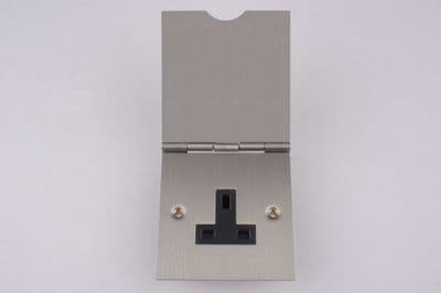 Varilight YFS4B Ultraflat Brushed Steel 1 Gang Single 13A Floor Socket