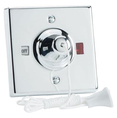 Varilight YPSC45 Pull Cord Switch 45A with Neon Chrome Effect
