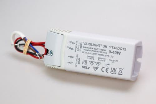 Varilight YT40DC12 240V AC to 12V DC Dimmable Converter for LED Strip (max 40W)