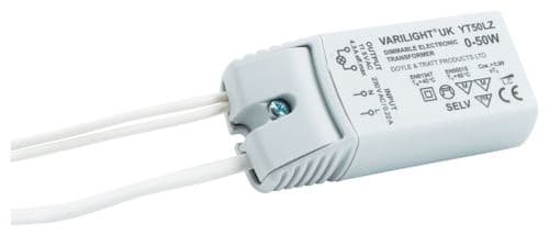 Varilight YT50LZ Lighting Transformer 0-50VA Dimmable Low Voltage (with Trailing Leads)