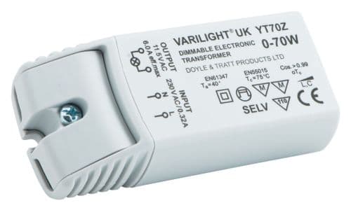 Varilight YT70Z Lighting Transformer 0-70VA Dimmable Low Voltage (with Terminals)