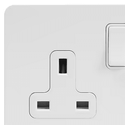 White Metal Flat Plate Switches & Sockets