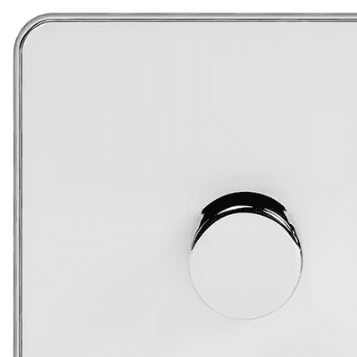 White Metal & Polished Chrome Dimmer Switches